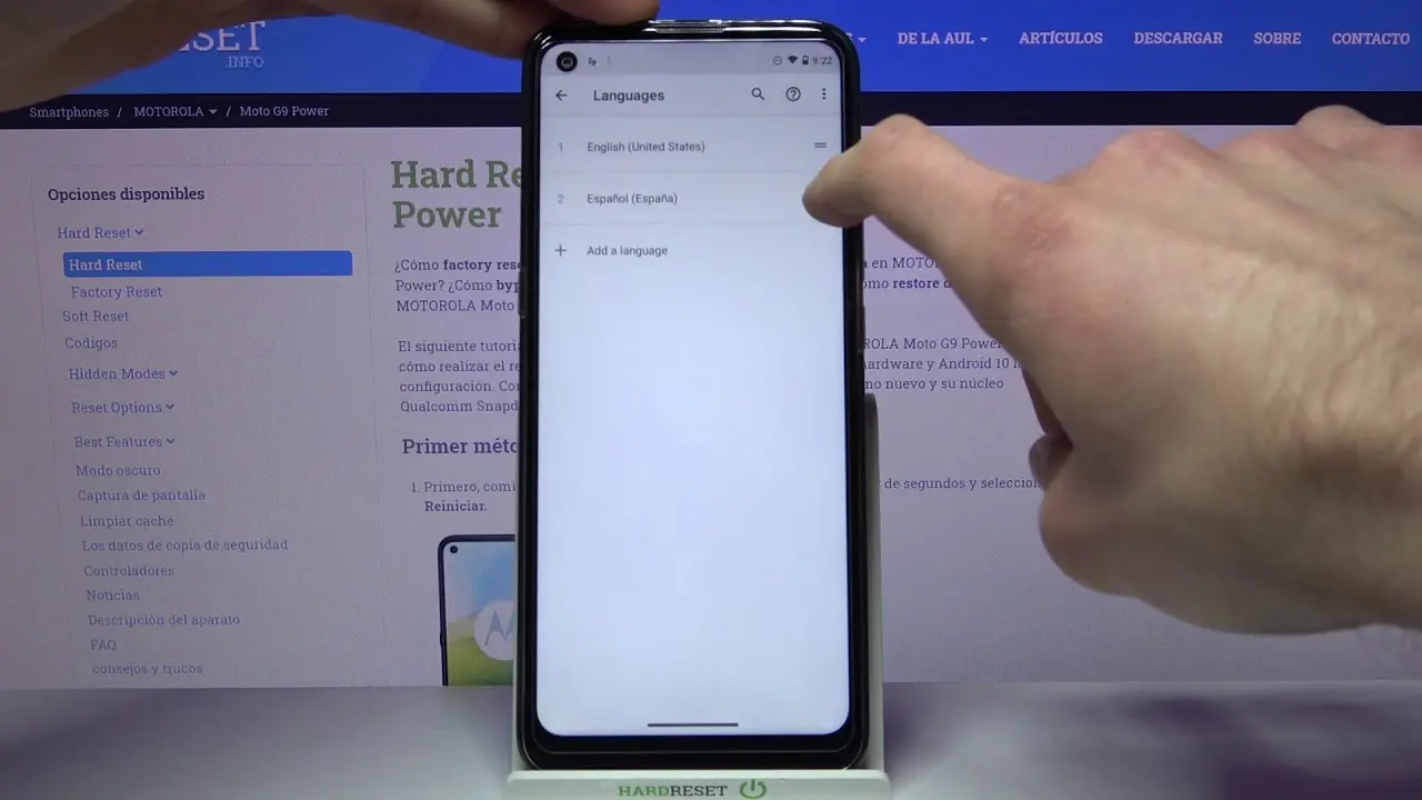 como cambiar el idioma en un motorola ferrari - Cómo cambiar el idioma de un Motorola de inglés a español
