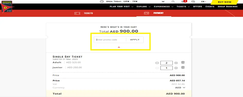 ferrari promo code - How do I get a valid promo code