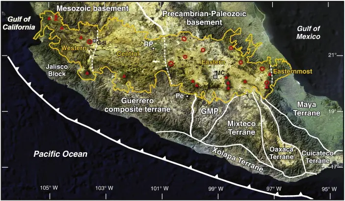 eje neovolcanico mexico luca ferrari - Qué placas dieron origen a la formación de la Faja Volcánica Transmexicana