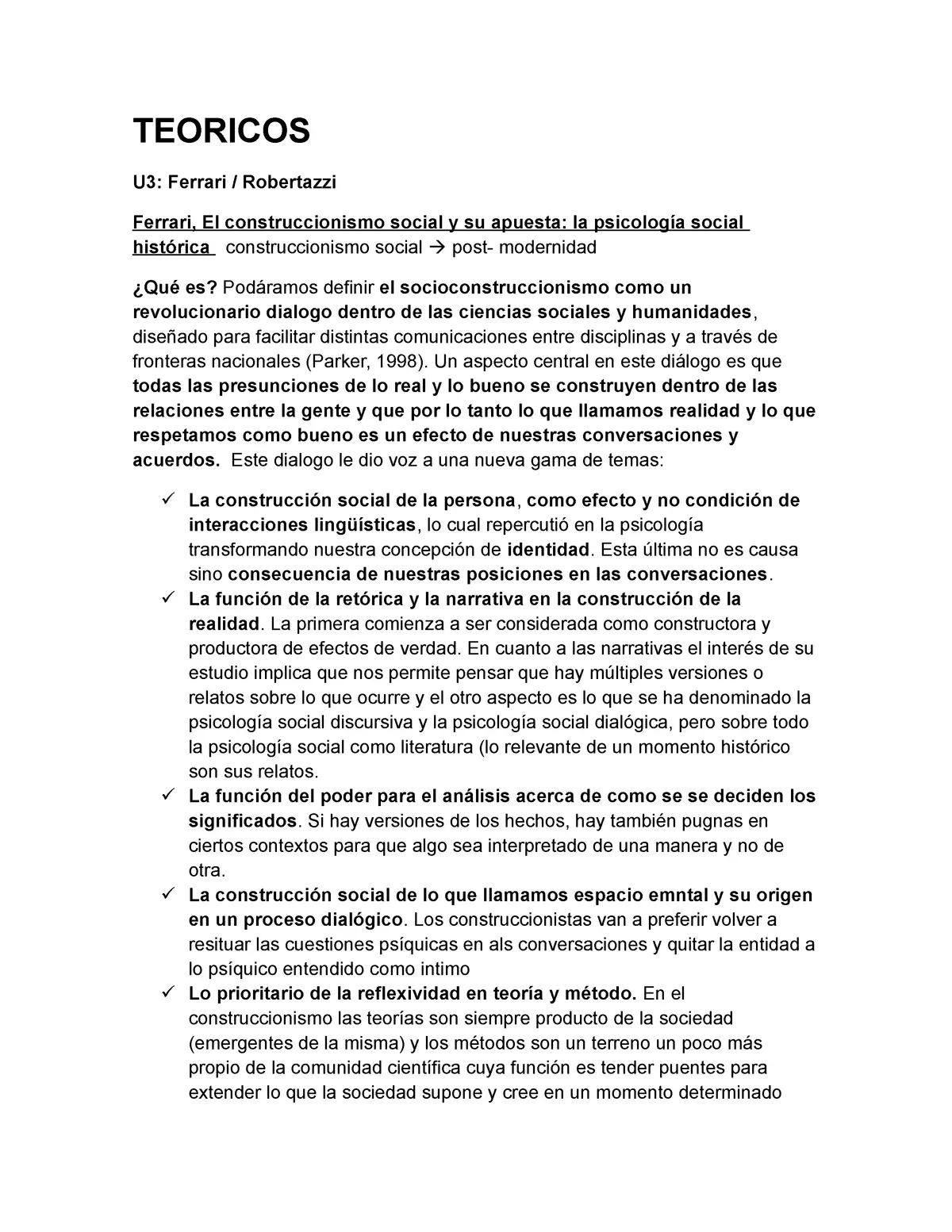 construccionismo social ferrari - Qué propone el construccionismo social