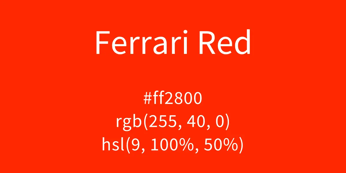 ferrari red colour code - What is the colour Ferrari code